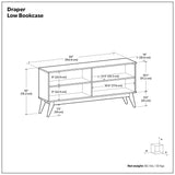 Draper - Handcrafted Low Bookcase