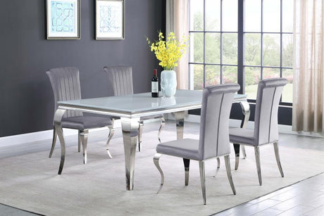 Carone - Rectangle Dining Set Gray 5 Pc. Table, 4 Chairs by CoasterElevations | Bel Furniture