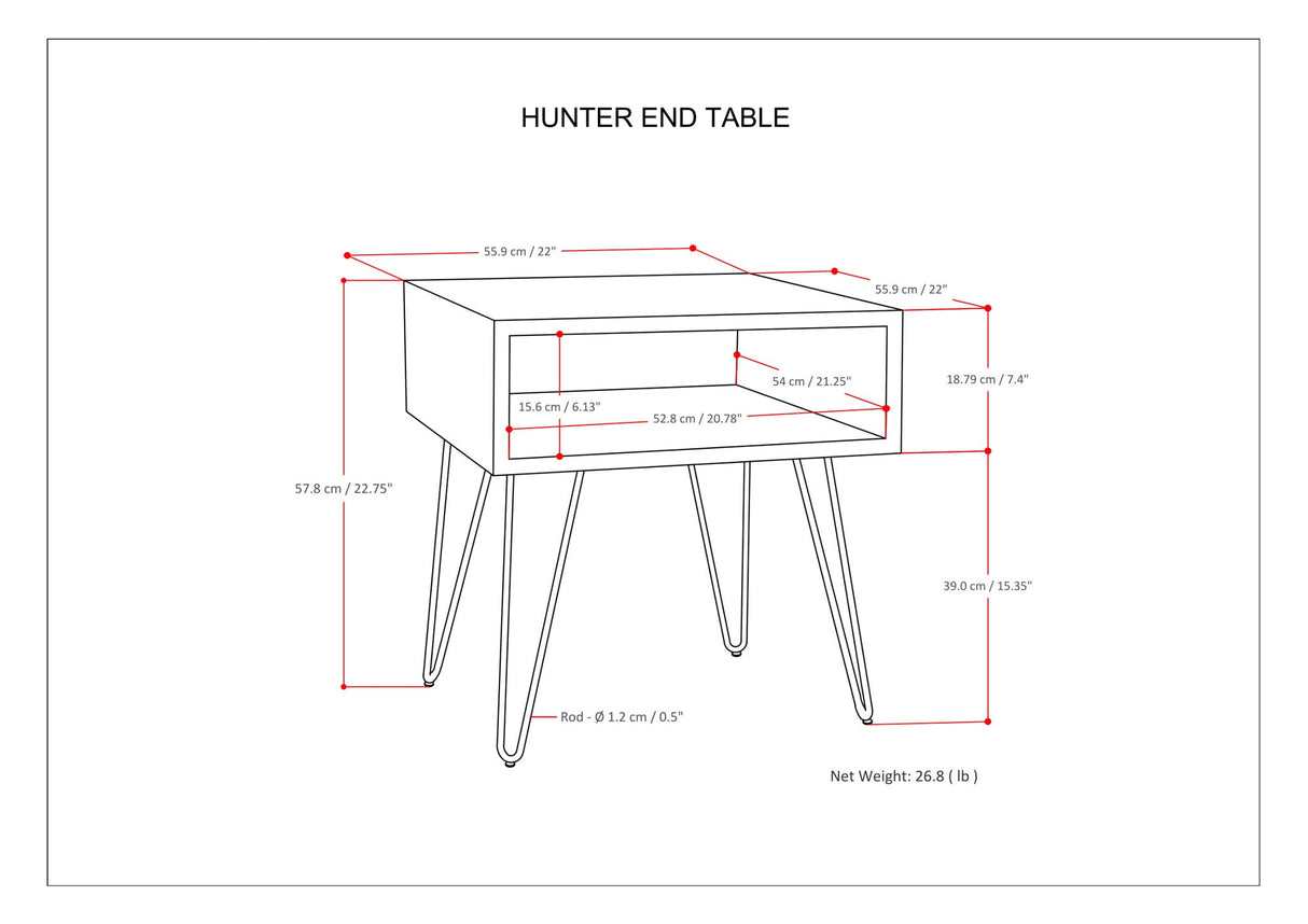 Hunter - End Table - Natural by Simpli-Home | Bel Furniture