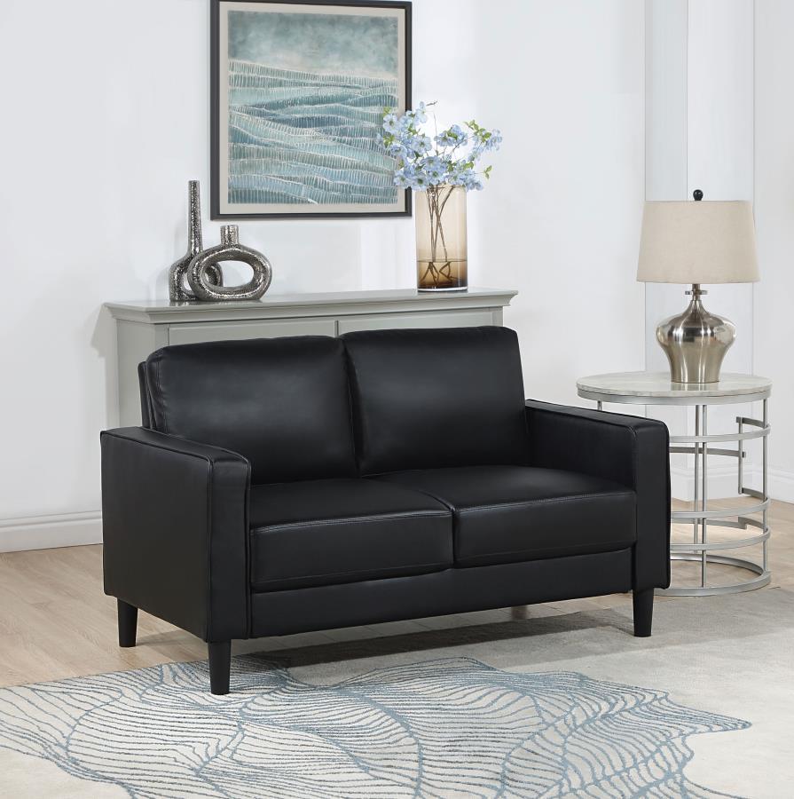 Ruth - Upholstered Track Arm Loveseat by Coaster Fine Furniture | Bel Furniture