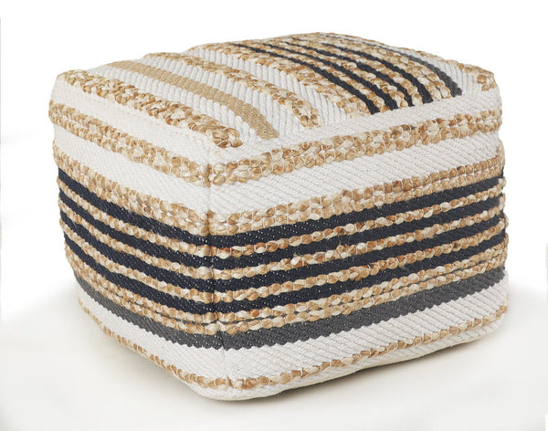 Jute Square Ottoman - Tan