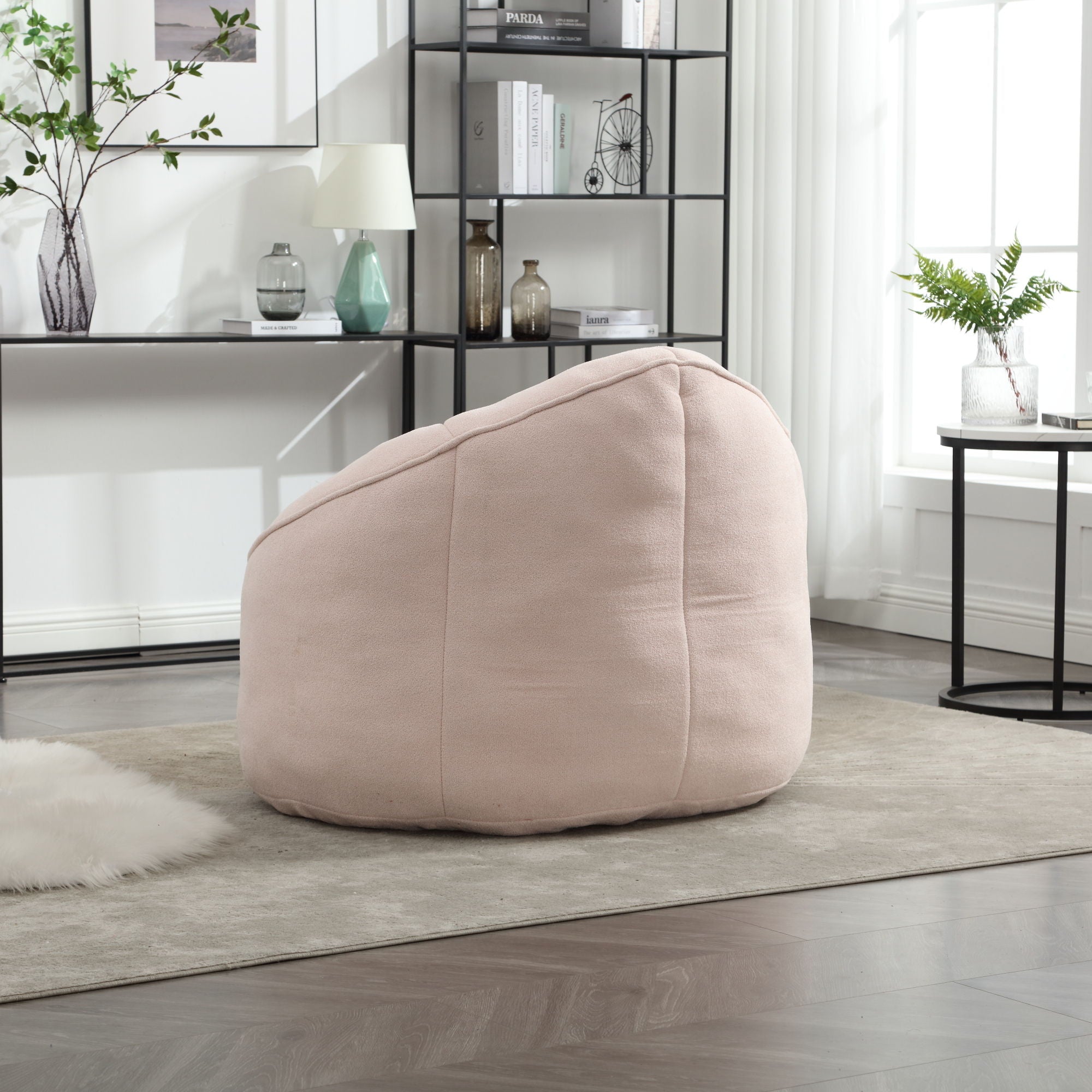 Bedding Bean Bag Sofa Chair High Pressure Foam Bean Bag Chair Adult Material With Padded Foam Padding Compressed Bean Bag With Footrest