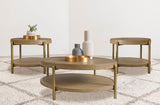 Arini - Round Coffee And End Table Set Light Brown 3 Pc. Coffee Table, 2 End Tables by Coaster Fine Furniture | Bel Furniture