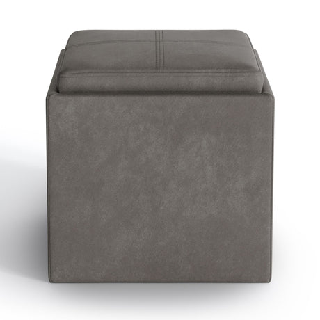 Rockwood - Upholstered Cube Storage Ottoman With Tray - view 36