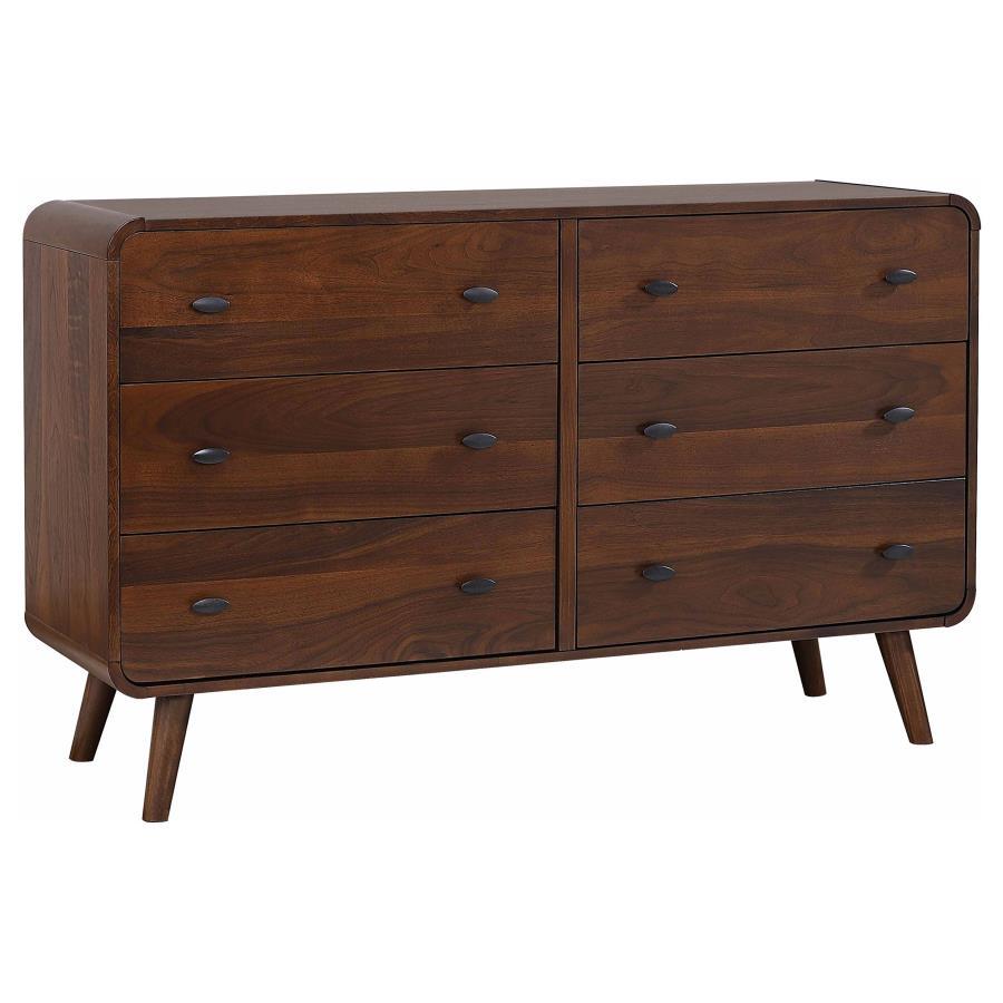 Robyn - 6-Drawer Bedroom Dresser Dark Brown by CoasterEssence | Bel Furniture