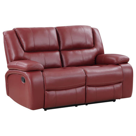 Camila - Upholstered Motion Reclining Loveseat Red by Coaster Fine Furniture | Bel Furniture