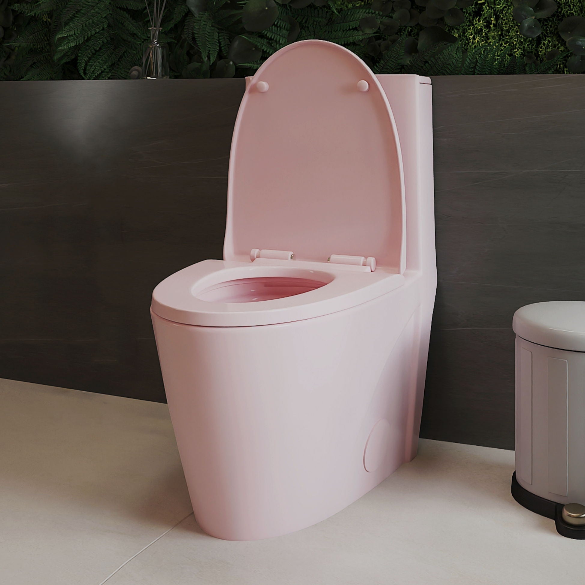 1.1 / 1.60 Gpf Dual-Flush One Piece Toilet, Water-Saving Elongated Comfort Height Floor Mounted, Soft Close 1000 Gram Map Flushing Score Toilet 23T01-Rs - Rose