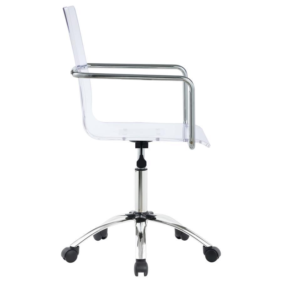 Amaturo - Acrylic Adjustable Home Office Desk Chair - Clear by CoasterEssence | Bel Furniture