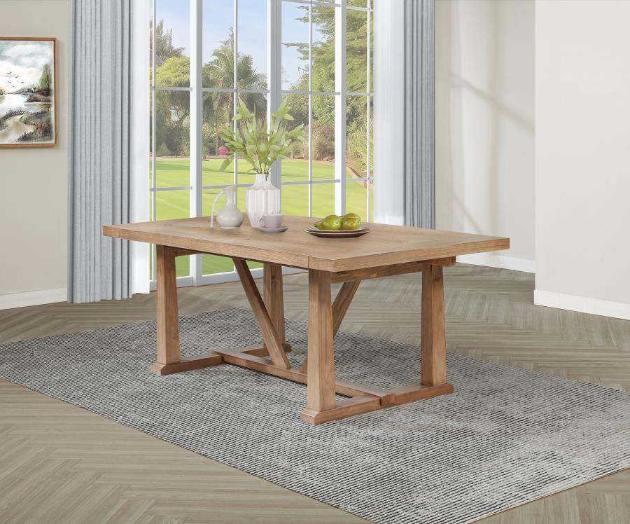 Middleton - 106" Extension Leaf Dining Table - Natural Brown by Coaster Fine Furniture | Bel Furniture