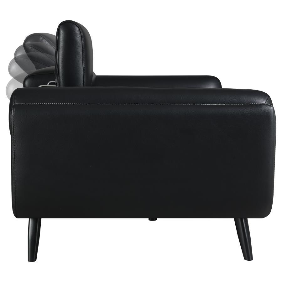 Shania - Upholstered Low Back Sofa - Black