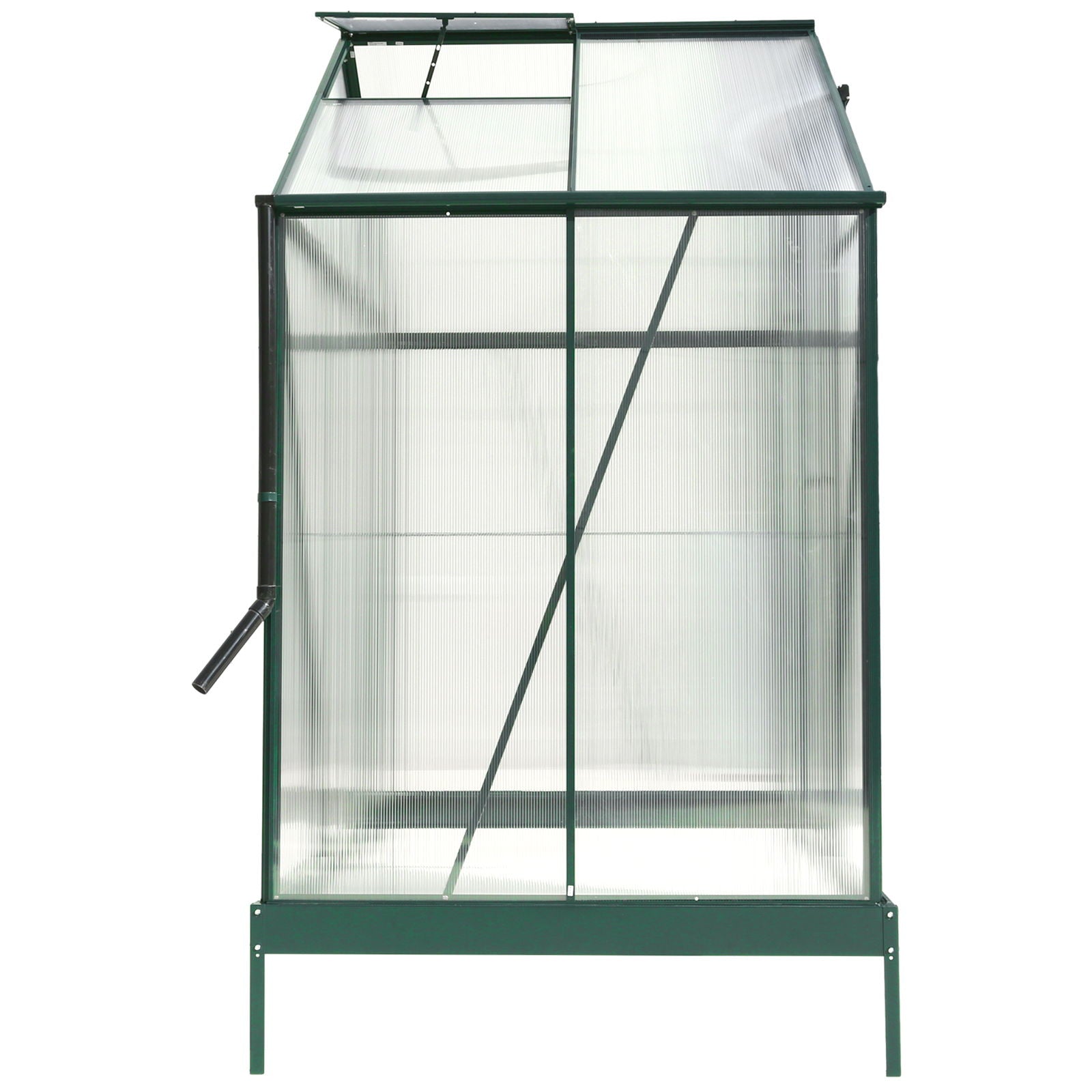 Polycarbonate Greenhouse, Heavy Duty Outdoor Aluminum Walk-In Green House Kit With Rain Gutter, Vent And Door For Backyard Garden