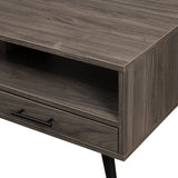 Contemporary 2 Drawer Low Coffee Table by Walker Edison | Bel Furniture