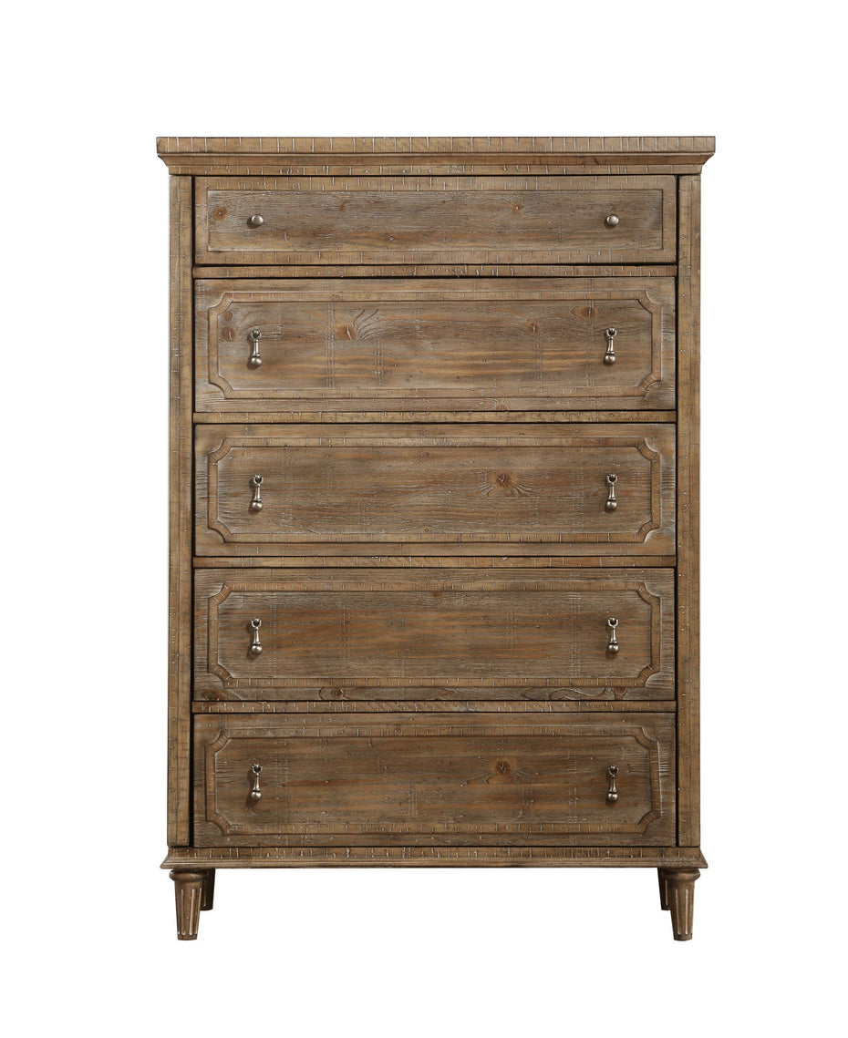 Ludin - 5 Drawer Chest - Taupe