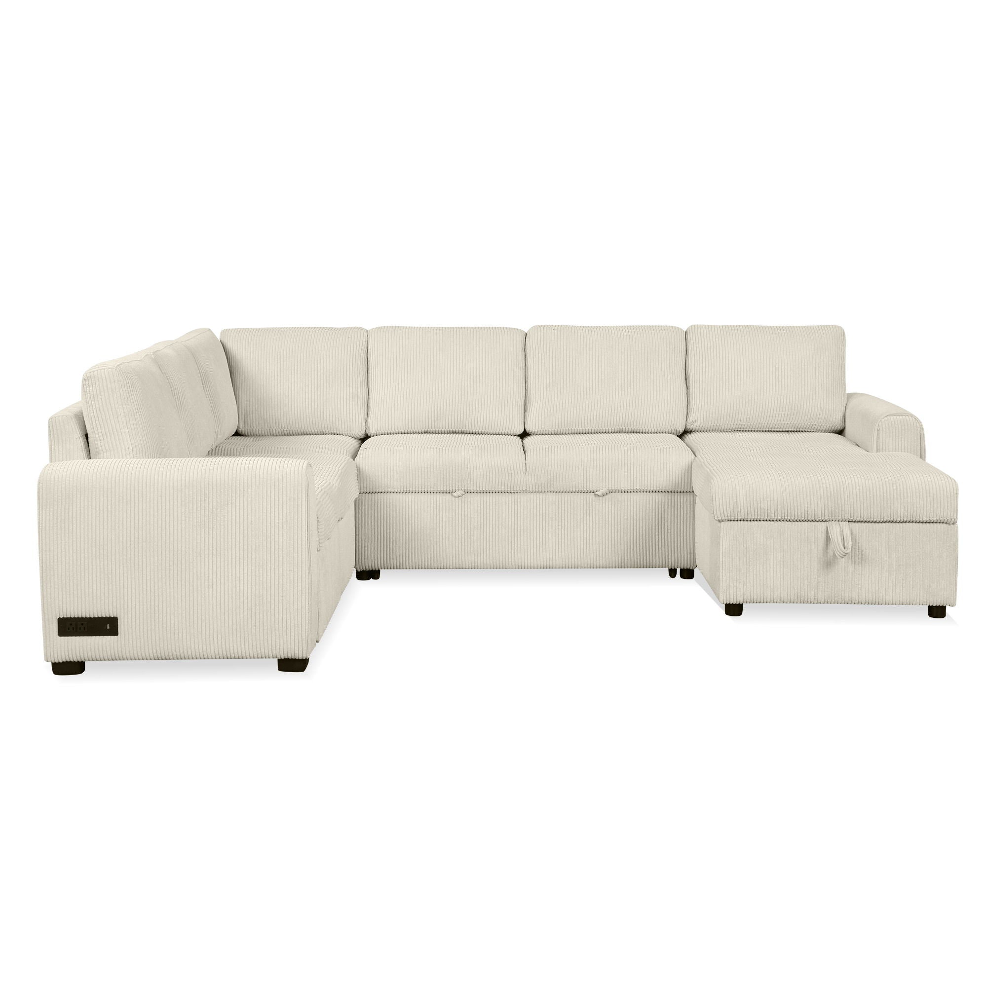 U-Shaped Sofa Sectional Sofa Pull-Out Sofa Bed With A Storage Chaise Lounge, Charging Devices For Living Room