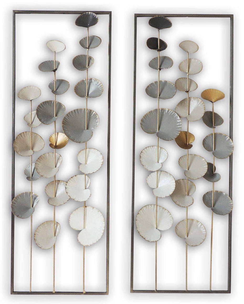 12x35 Metal Wall Decor - Pearl Silver