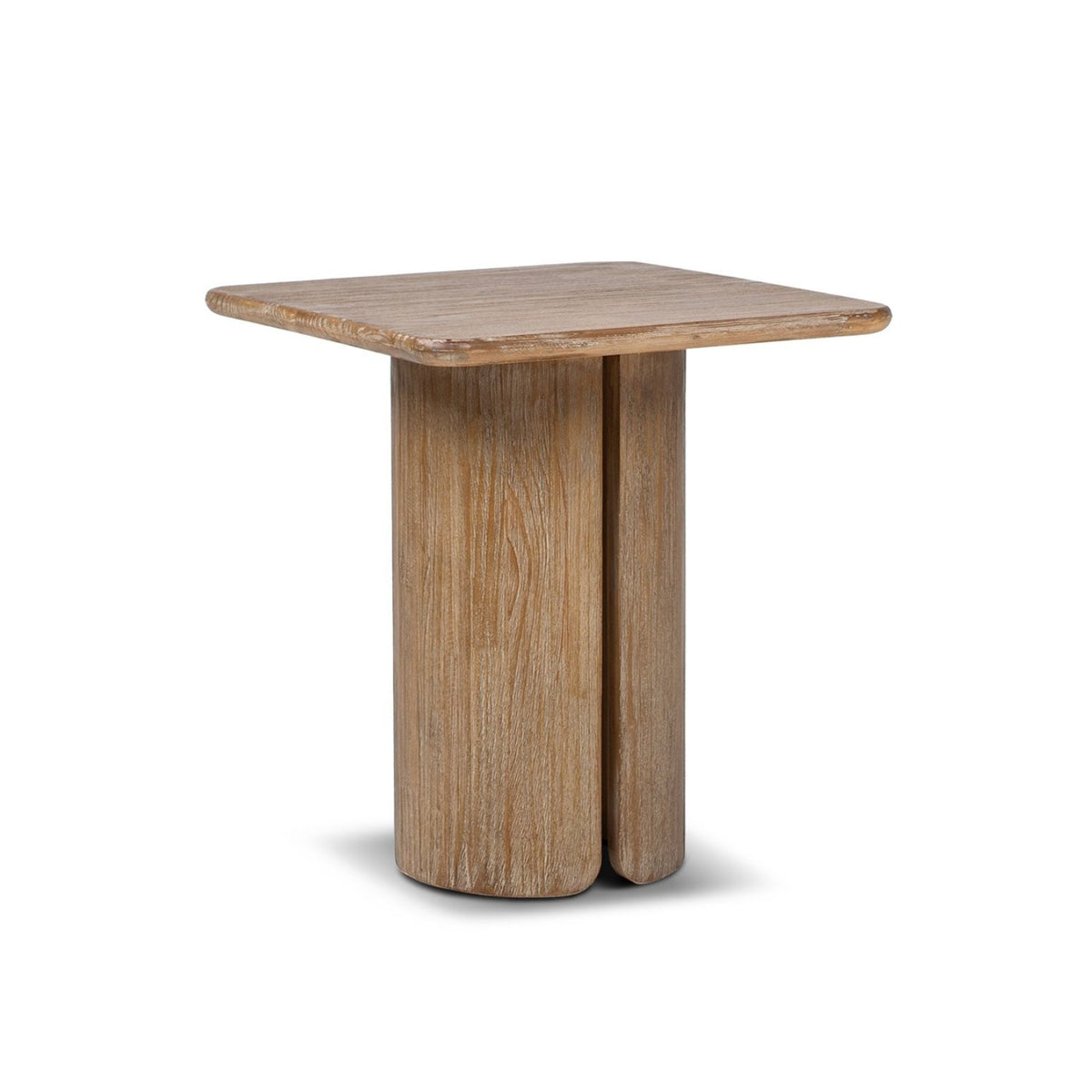 Sonoma Square Pedestal Side Table Antique Brown