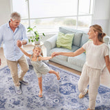 Maval - 8' X 10' Washable Area Rug - Blue