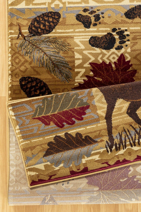 Nature's Nest - 5'3" X 7'3" Polypropylene, Lodge Area Rug - Multi / Beige by Icona Home Decor | Bel Furniture