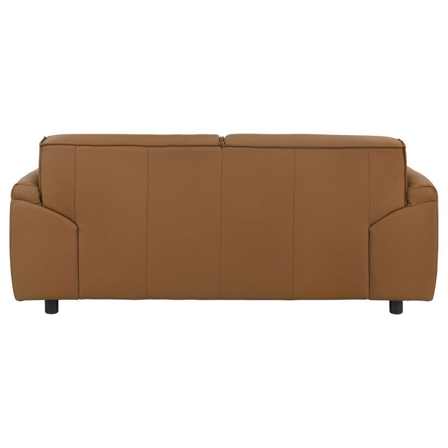 Buxton - Top Grain Leather Upholstered Loveseat