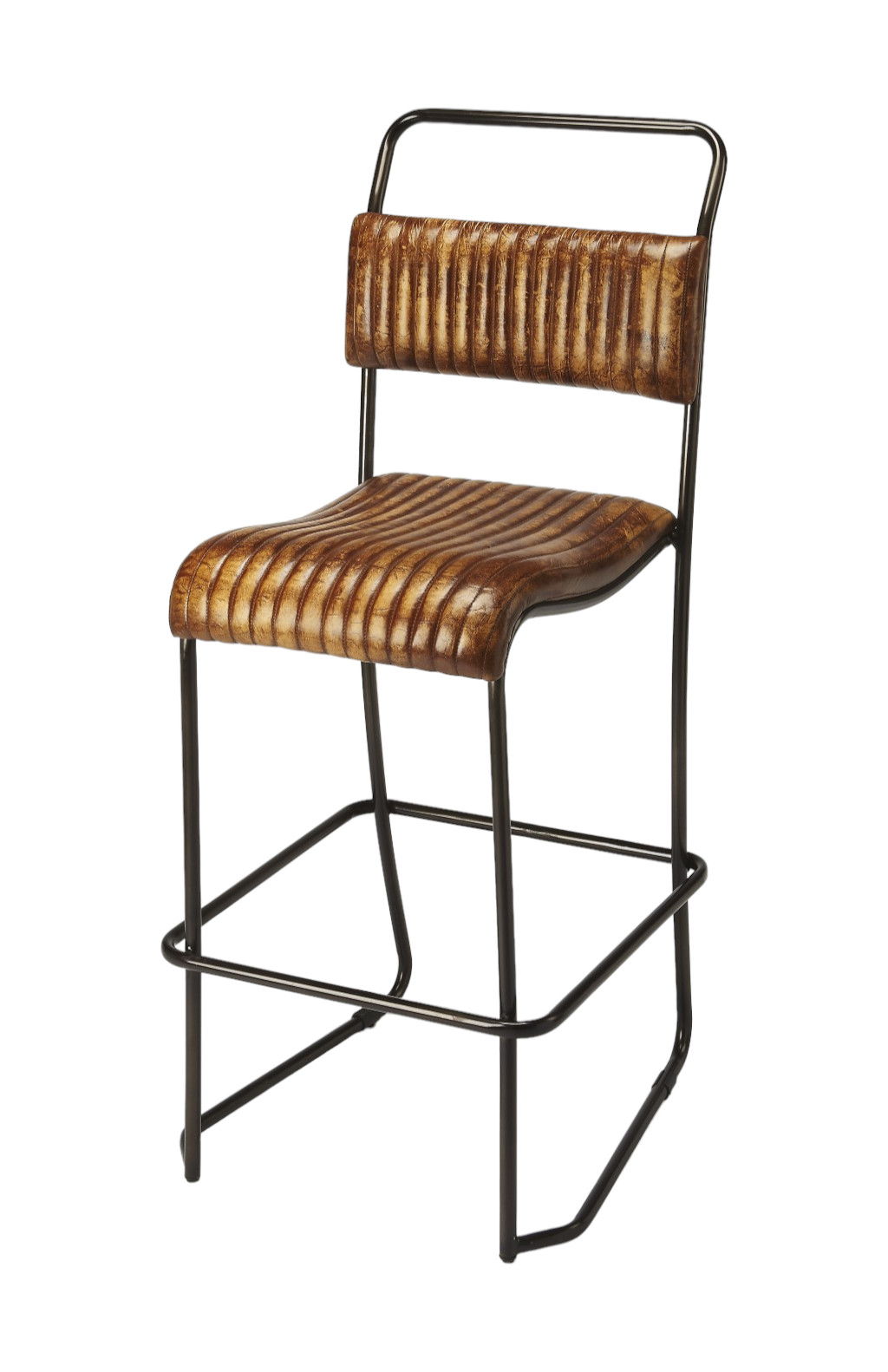 46" Iron Bar Chair - Brown / Black