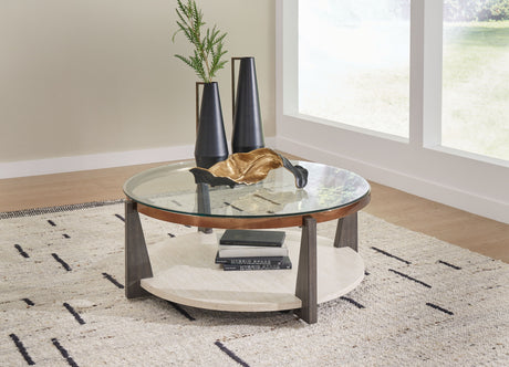 Frazwa - Multi - Round Cocktail Table by Signature Design by Ashley® | Bel Furniture