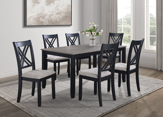 Eloise - 7 Piece Dinette Set - Charcoal / Gray by Crown Mark | Bel Furniture
