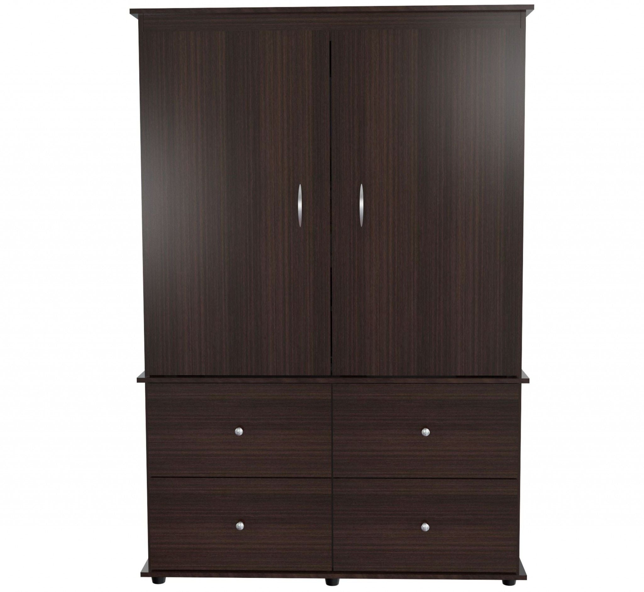 Melamine Mirrored Four Drawer Combo Dresser - Espresso