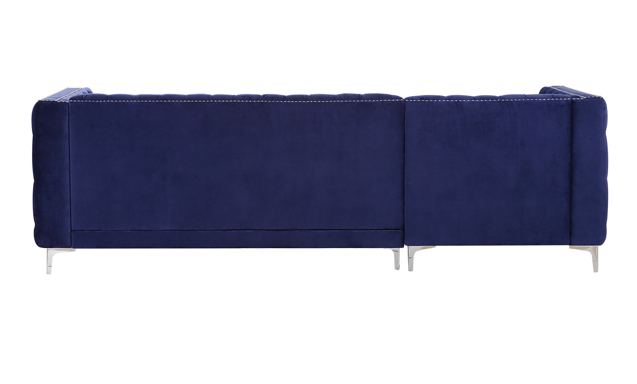 Velvet L Shaped Seating Component - Blue