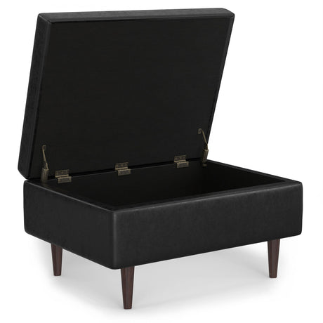 Shay - Large Square Coffee Table Storage Ottoman Mid-Century Style - view 32