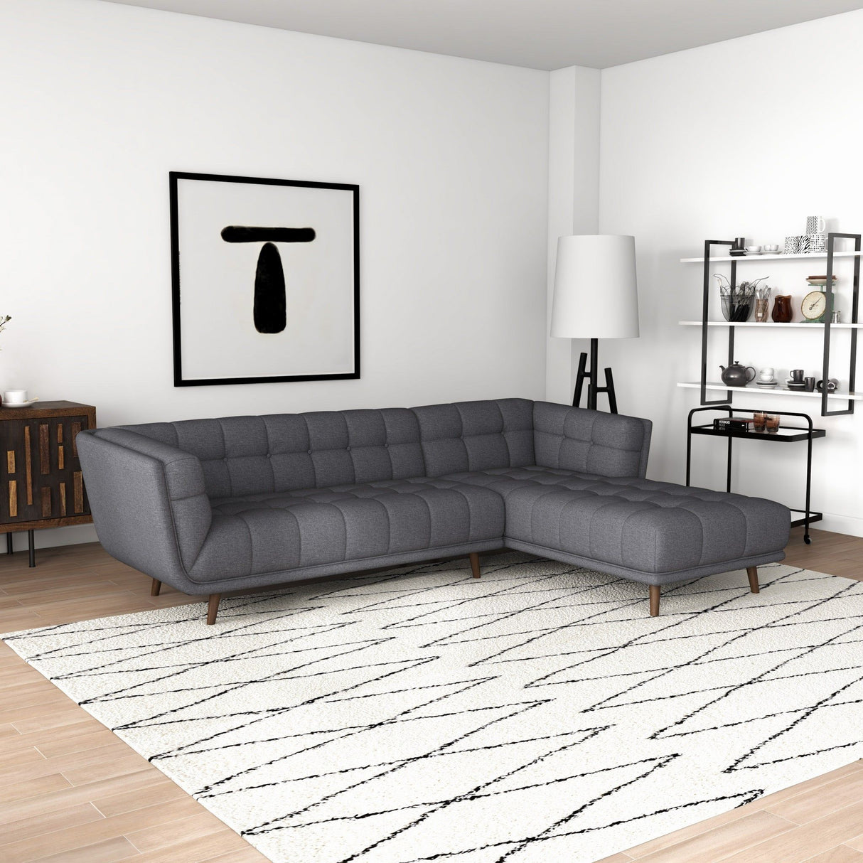 Addison - L Shape Sectional Sofa Tufted