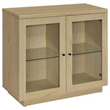 Tilbury - 2-Door Glass Front Accent Display Cabinet - Light Oak