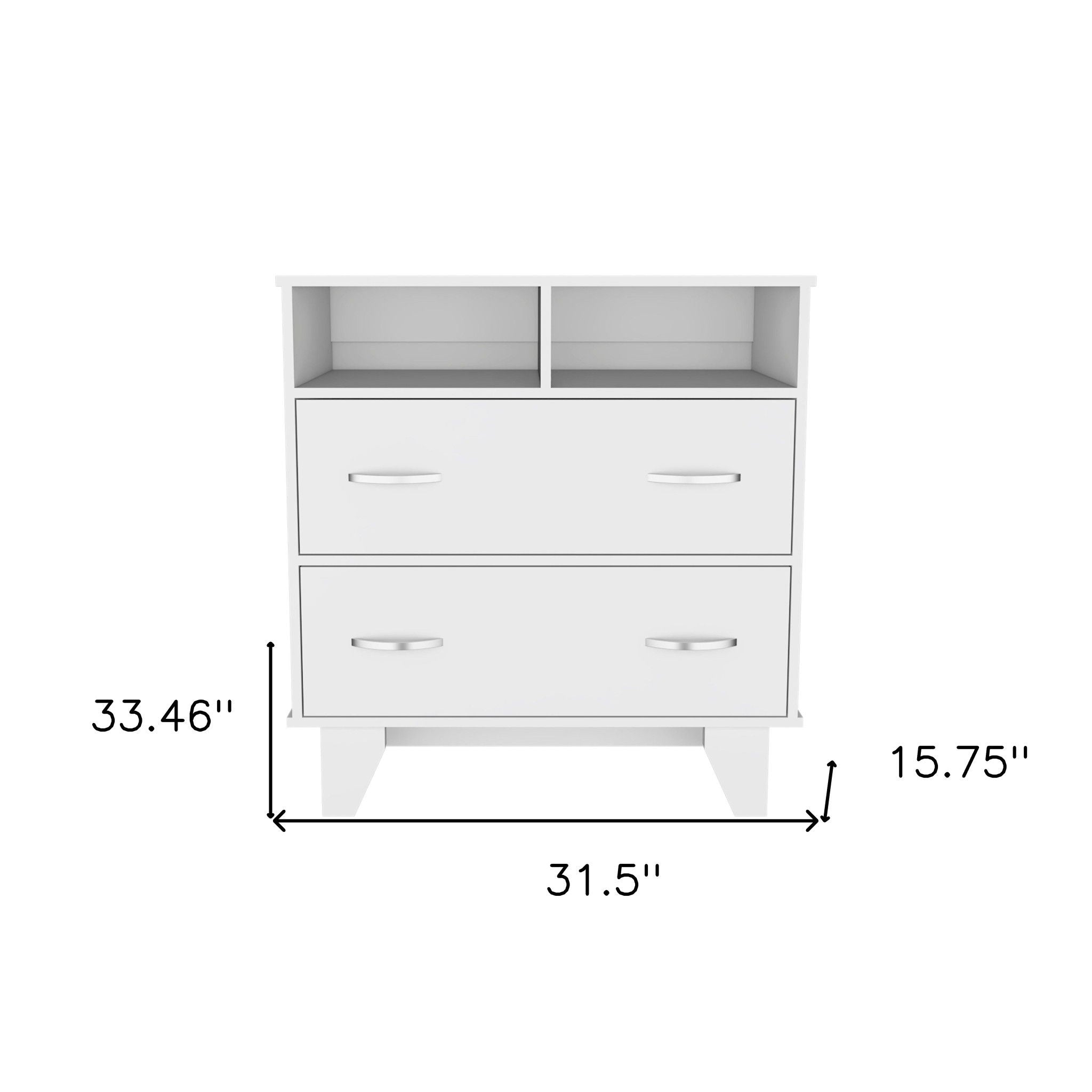 Two Drawer Dresser Wooden - White