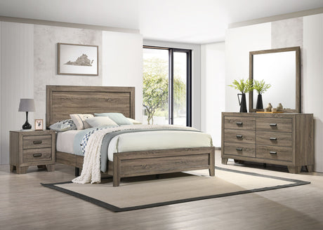 Millie - Bedroom Set Gray 4 Pc. Bed, Dresser, Mirror, Nightstand by Crown Mark | Bel Furniture
