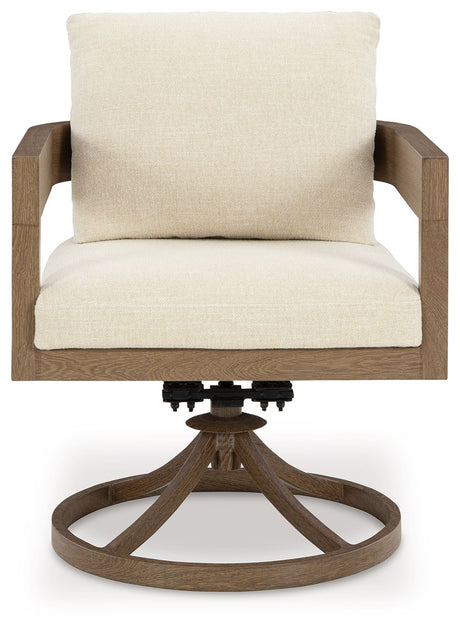 Serene Bay - Dark Brown / White - Swivel Chair With Cushion (Set of 2) by Signature Design by Ashley® | Bel Furniture