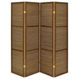 Browning - 4-Panel Bamboo Room Divider Folding Screen - Walnut by Coaster Fine Furniture | Bel Furniture