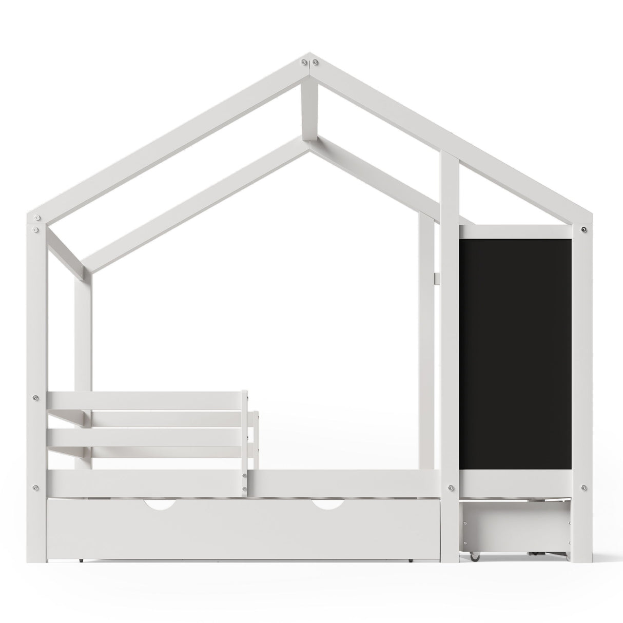 House Bed With Blackboard And Drawers