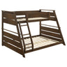 Holden - Wood Veneer Bunk Bed Dark Brown Twin over Full by Coaster Fine Furniture | Bel Furniture