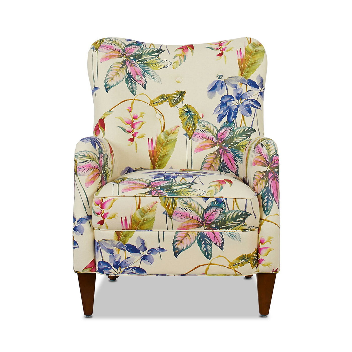 Paradise - Upholstered Arm Chair Floral Printed On Cotton - Off-White by Jennifer Taylor Home | Bel Furniture