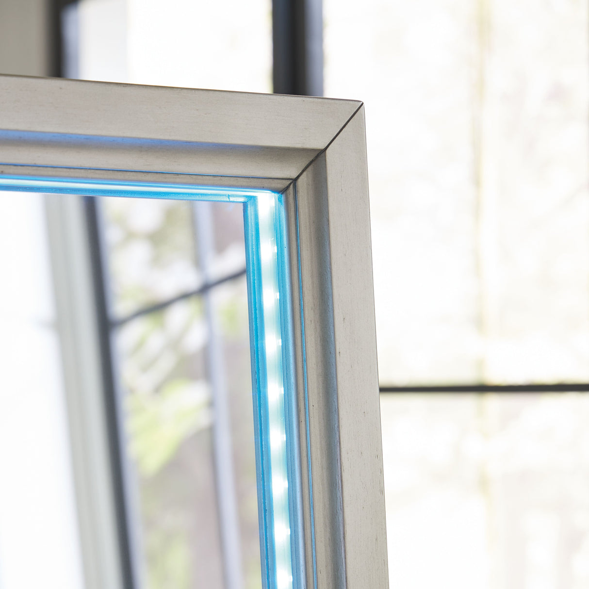 Evesen - Champagne - Floor Standing Mirror With Storage by Signature Design by Ashley® | Bel Furniture