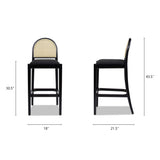Panama - Curved Back Cane Bar Stool (Set of 2) by Jennifer Taylor Home | Bel Furniture