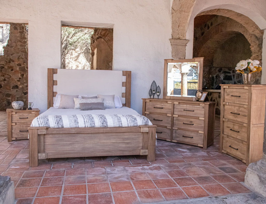 Wood 6 Drawer Double Dresser - Natural