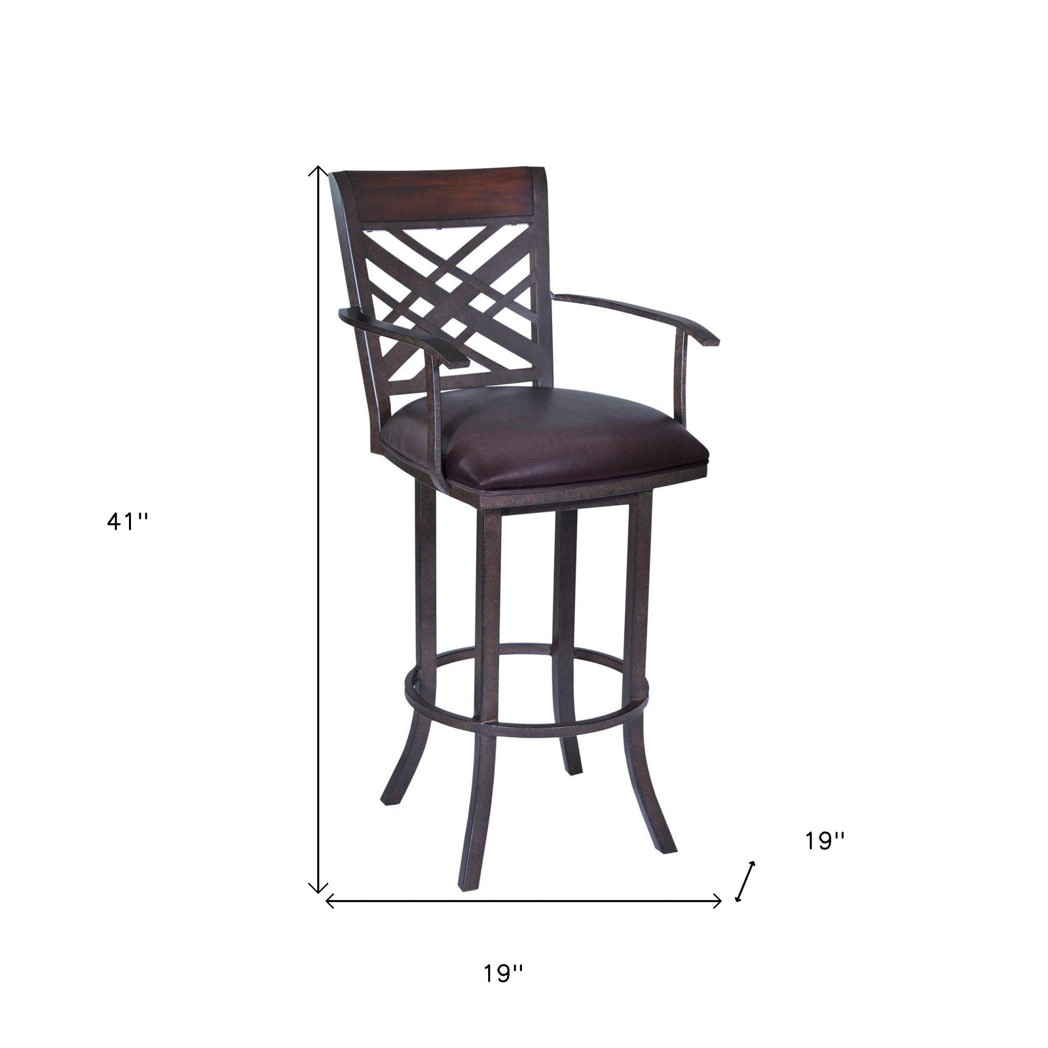 Counter Height Bar Chair - Brown