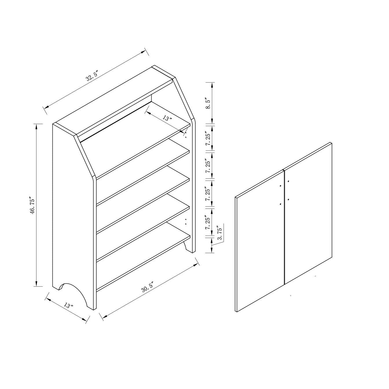 Shoe Cabinet With 4 Shelves & Open Display Shelf Elegant Storage For Shoes & Decor