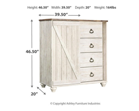 Willowton - Dressing Chest - Whitewash - view 2