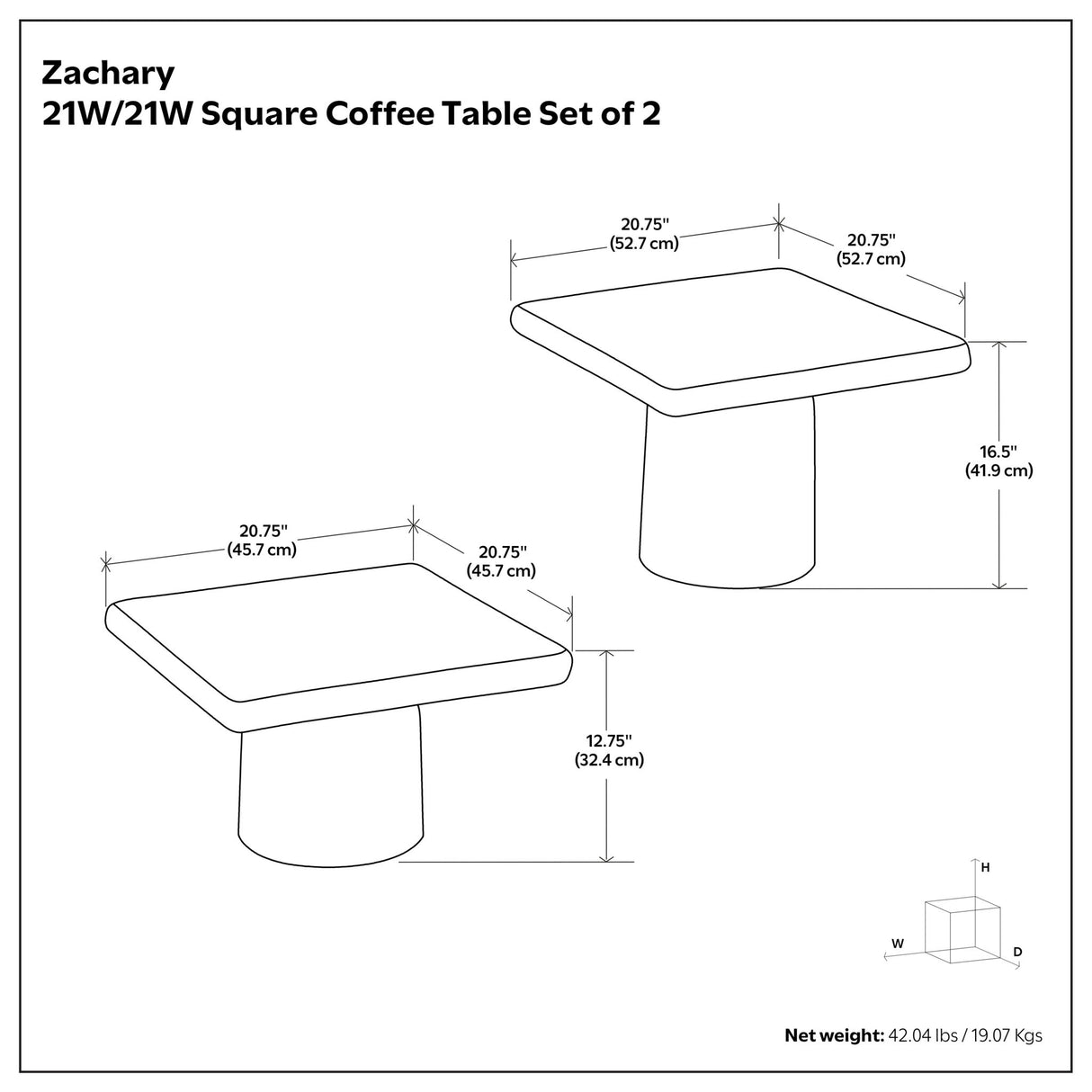 Zachary - 2 Piece Set Cast Aluminum Coffee Table - Black