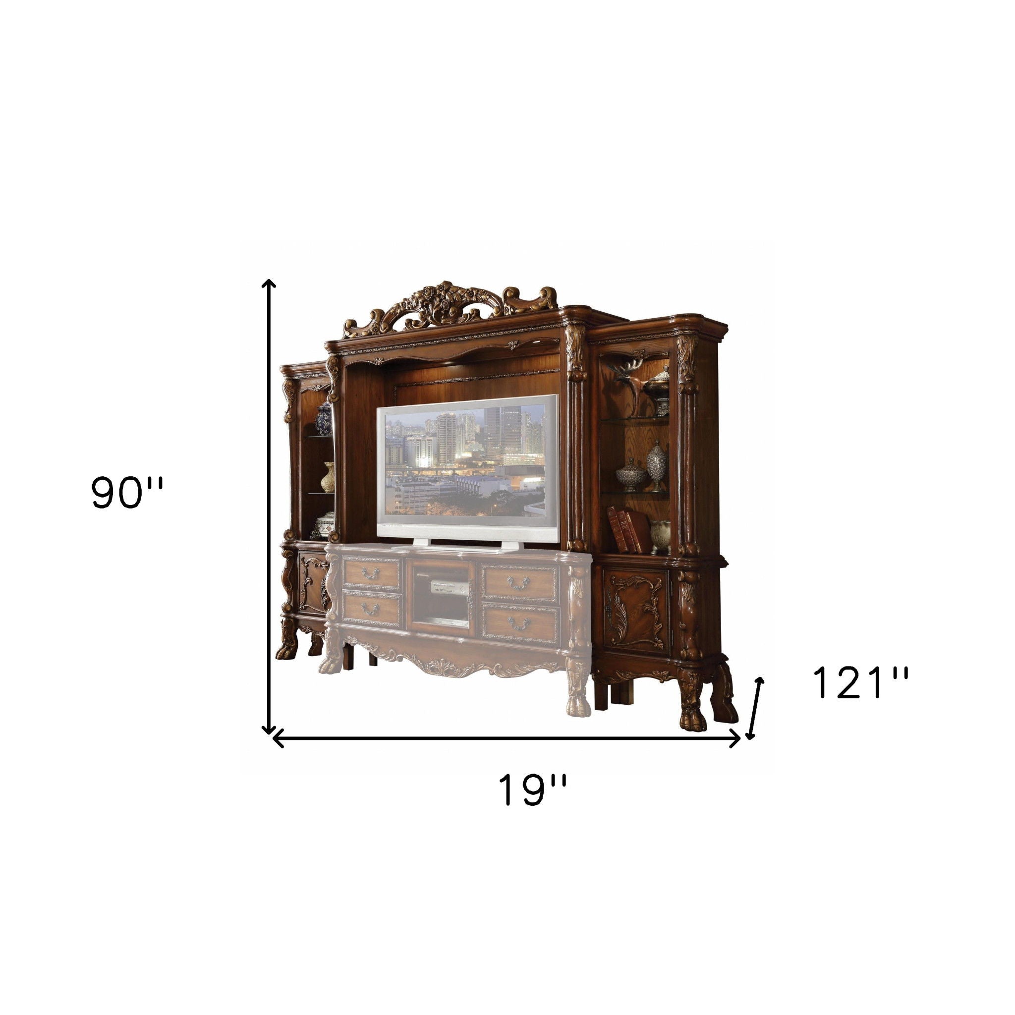 Cabinet Enclosed Storage Entertainment Center - Brown