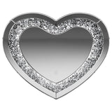 Aiko - Heart Shaped LED Light Wall Mirror - Silver by CoasterEssence | Bel Furniture