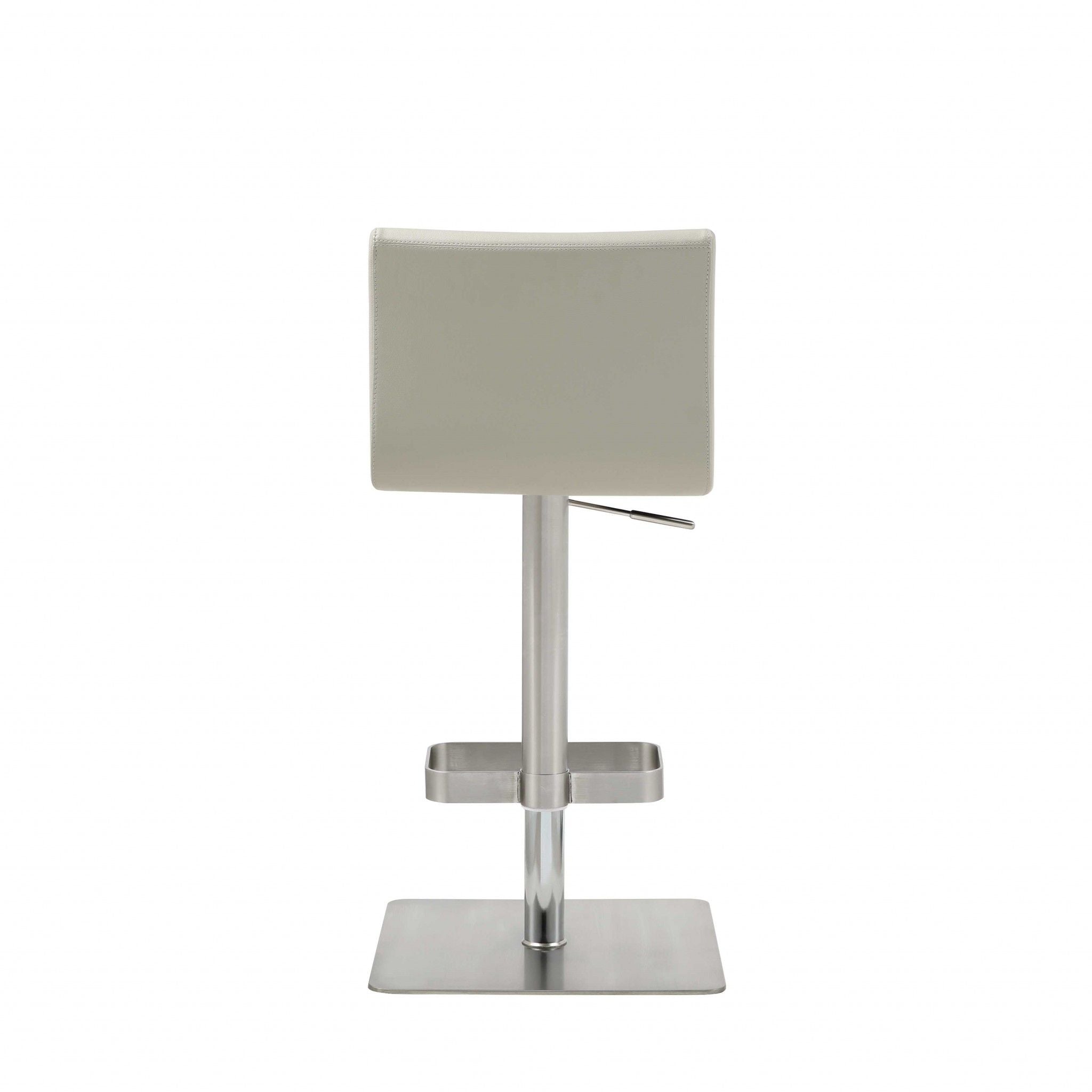 Stainless Steel Counter Height Bar Chair - Light Gray / Silver