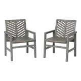 Modern 2 Piece Chevron Patio Chairs by Walker Edison | Bel Furniture