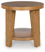 Kristiland - Light Brown - Round End Table by Signature Design by Ashley® | Bel Furniture